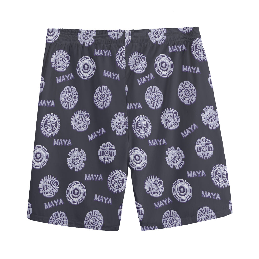 Maya Symbol Pattern Print Men's Sports Shorts