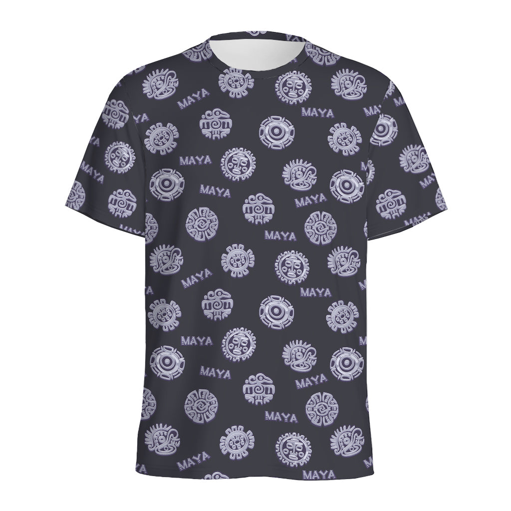 Maya Symbol Pattern Print Men's Sports T-Shirt