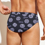 Maya Symbol Pattern Print Men's Swim Briefs