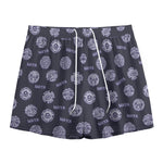 Maya Symbol Pattern Print Mesh Shorts