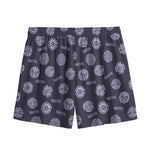 Maya Symbol Pattern Print Mesh Shorts