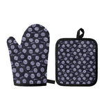 Maya Symbol Pattern Print Oven Mitt And Pot Holder Set