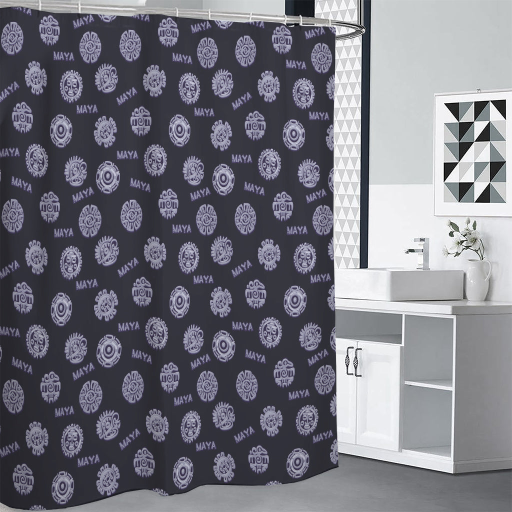 Maya Symbol Pattern Print Premium Shower Curtain