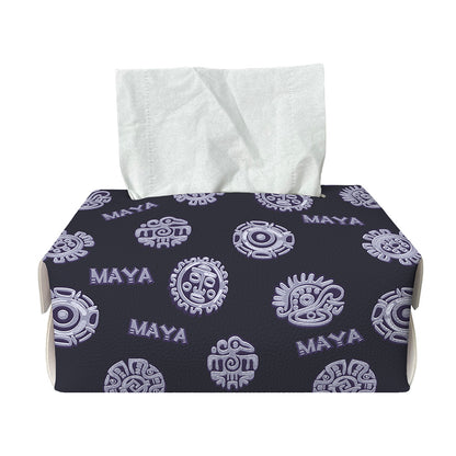 Maya Symbol Pattern Print Rectangle Tissue Box Cover