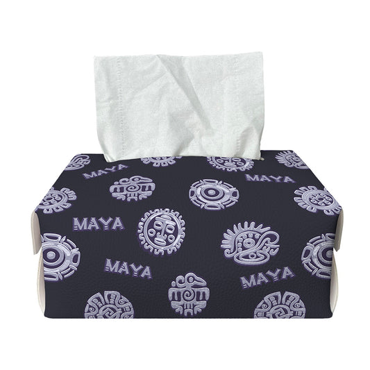 Maya Symbol Pattern Print Rectangle Tissue Box Cover