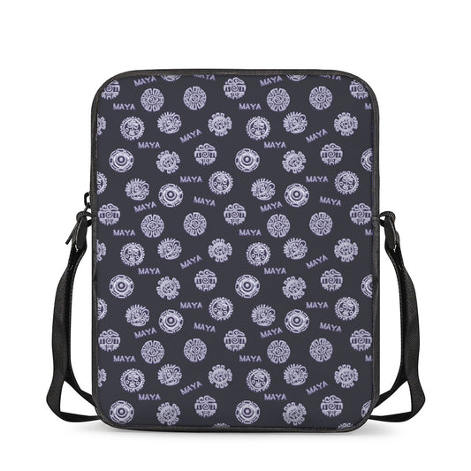 Maya Symbol Pattern Print Rectangular Crossbody Bag
