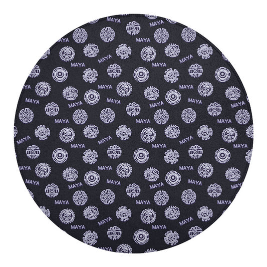 Maya Symbol Pattern Print Round Blanket