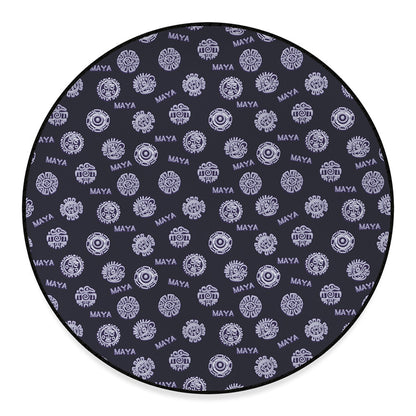 Maya Symbol Pattern Print Round Floor Mat