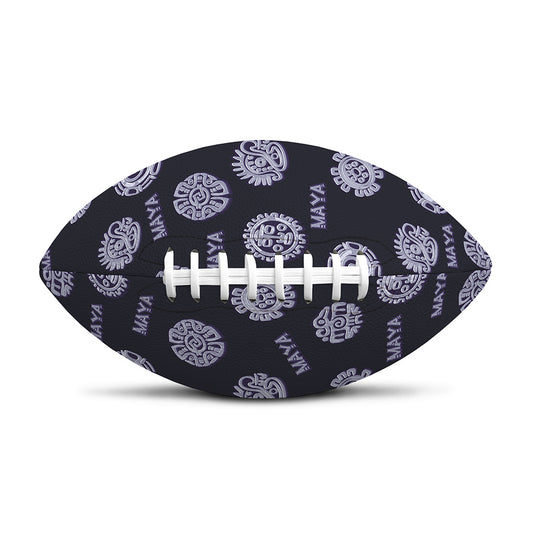 Maya Symbol Pattern Print Rugby Ball