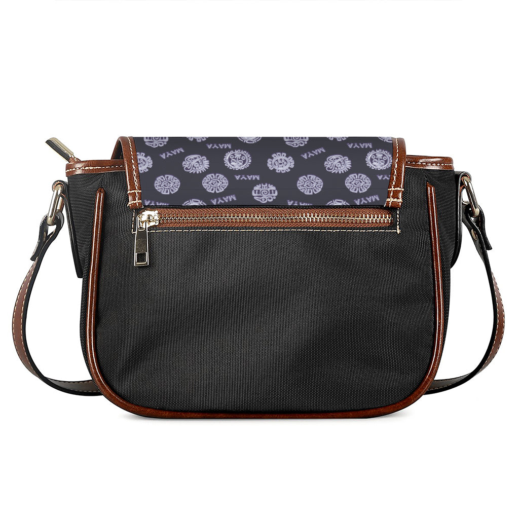 Maya Symbol Pattern Print Saddle Bag
