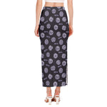 Maya Symbol Pattern Print Side Slit Maxi Skirt