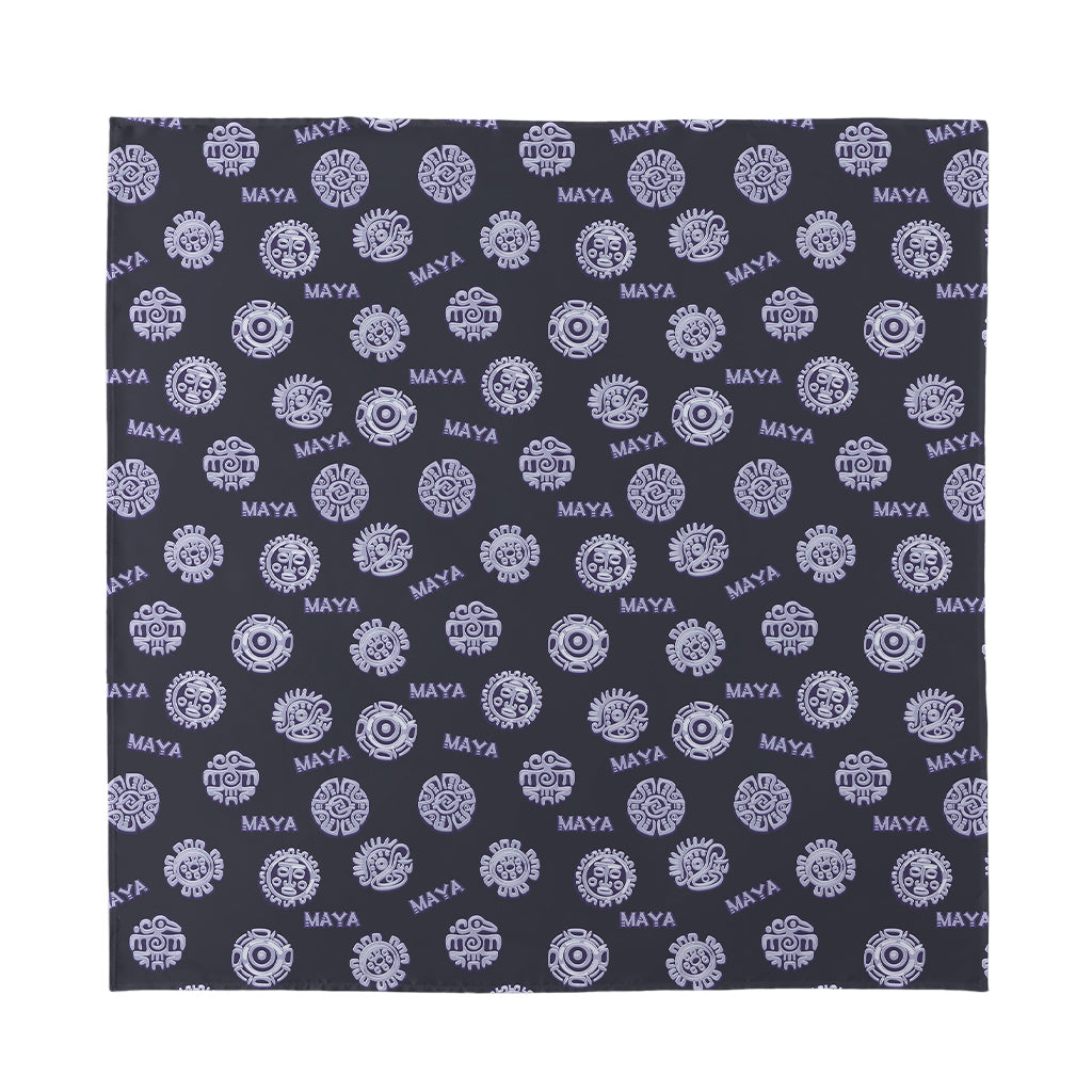 Maya Symbol Pattern Print Silk Bandana