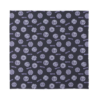 Maya Symbol Pattern Print Silk Bandana