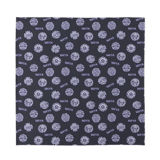 Maya Symbol Pattern Print Silk Bandana