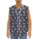 Maya Symbol Pattern Print Sleeveless Baseball Jersey