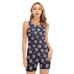 Maya Symbol Pattern Print Sleeveless One Piece Swimsuit