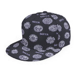 Maya Symbol Pattern Print Snapback Cap