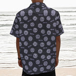 Maya Symbol Pattern Print Textured Short Sleeve Shirt