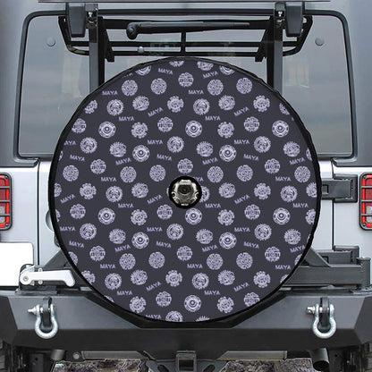 Maya Symbol Pattern Print Tire Cover With Camera Hole