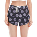 Maya Symbol Pattern Print Women's Split Running Shorts