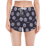 Maya Symbol Pattern Print Women's Split Running Shorts