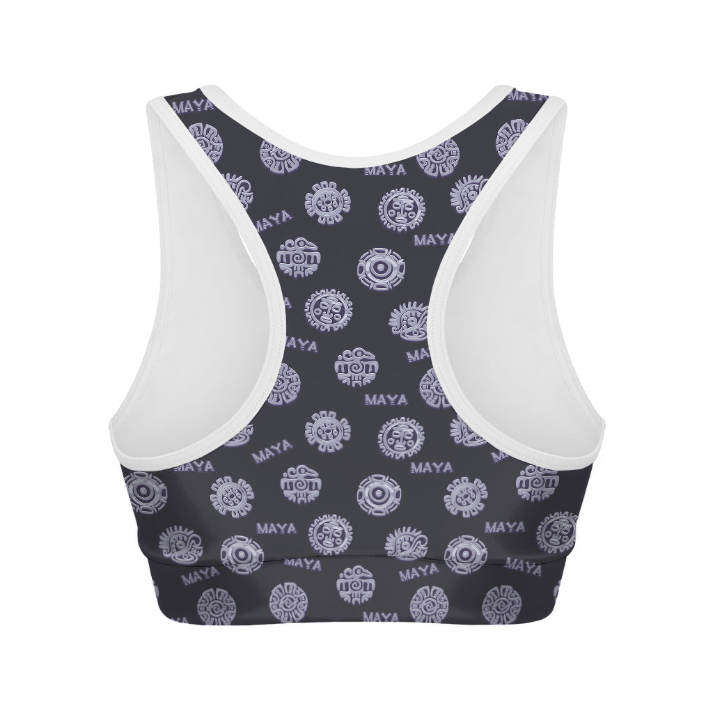 Maya Symbol Pattern Print Women's Sports Bra
