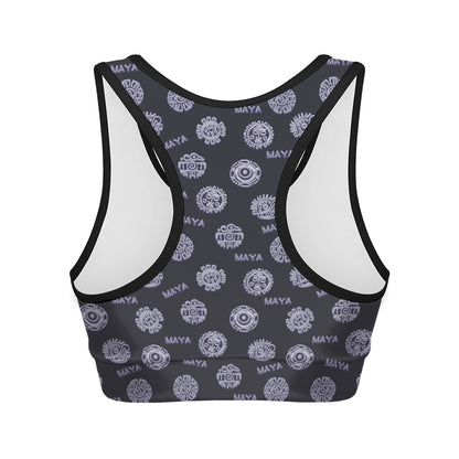 Maya Symbol Pattern Print Women's Sports Bra