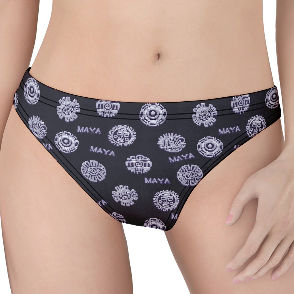 Maya Symbol Pattern Print Women's Thong