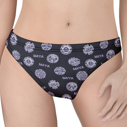 Maya Symbol Pattern Print Women's Thong