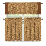 Mayan Calendar Print 3 Piece Kitchen Curtains