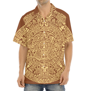 Mayan Calendar Print Aloha Shirt