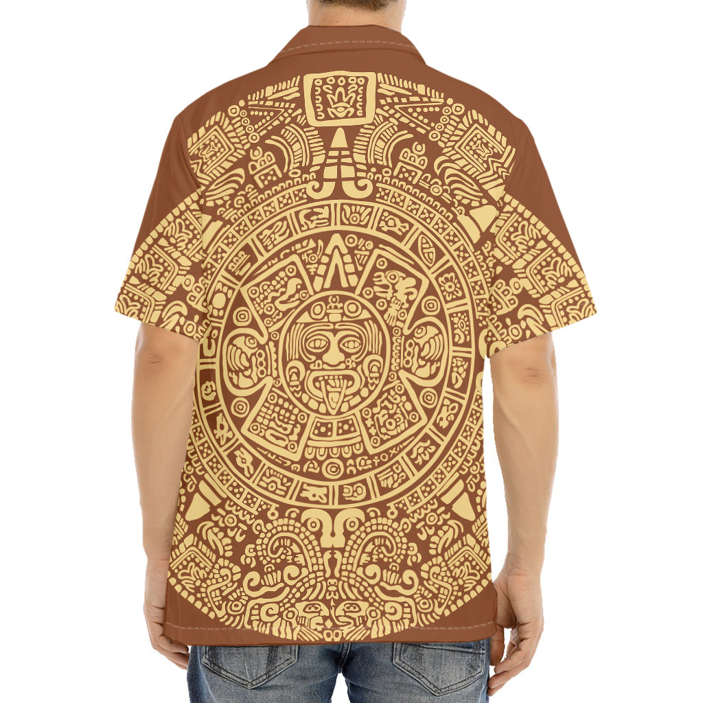 Mayan Calendar Print Aloha Shirt