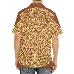 Mayan Calendar Print Aloha Shirt