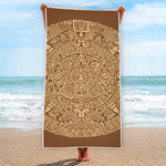 Mayan Calendar Print Beach Towel
