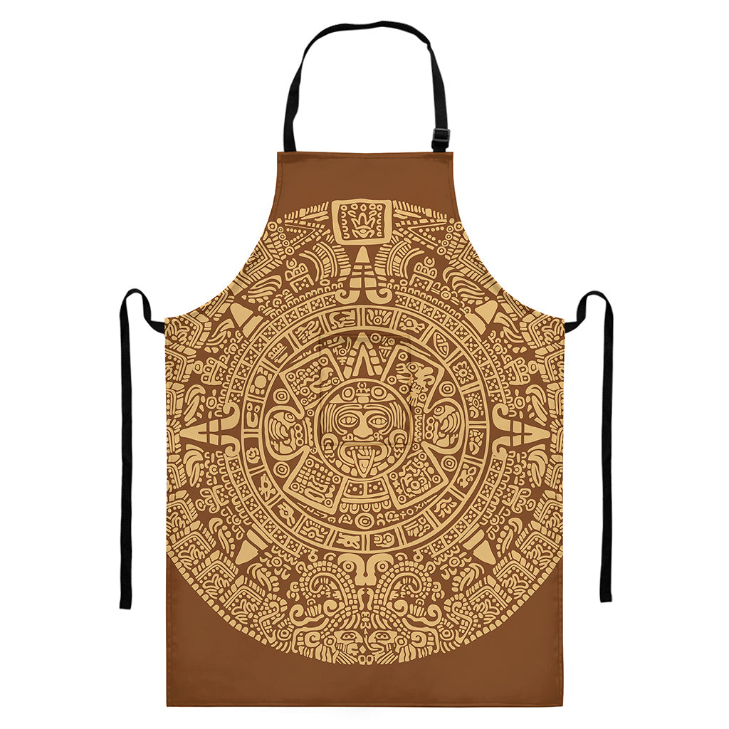 Mayan Calendar Print Bib Apron With Pocket