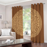 Mayan Calendar Print Blackout Grommet Curtains