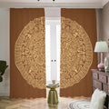 Mayan Calendar Print Dimout Pencil Pleat Curtains
