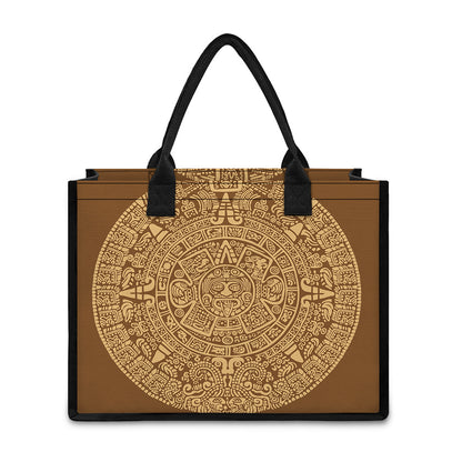 Mayan Calendar Print Canvas Tote Bag