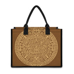 Mayan Calendar Print Canvas Tote Bag