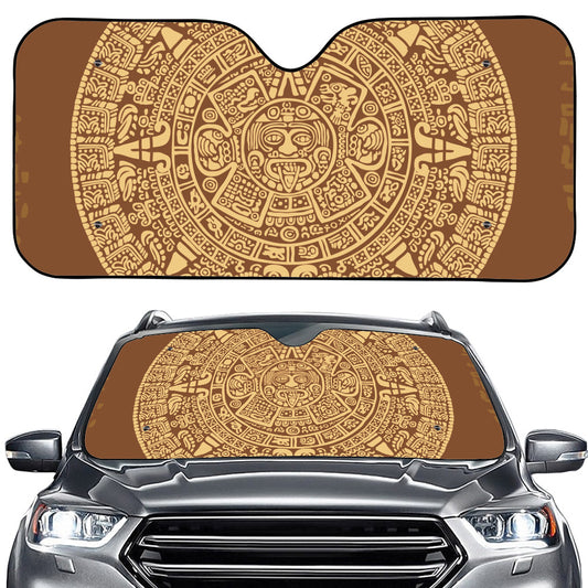 Mayan Calendar Print Car Windshield Sun Shade