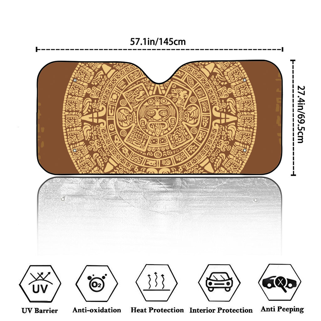 Mayan Calendar Print Car Windshield Sun Shade