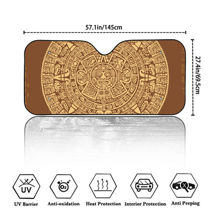 Mayan Calendar Print Car Windshield Sun Shade