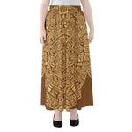 Mayan Calendar Print Chiffon Maxi Skirt