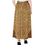 Mayan Calendar Print Chiffon Maxi Skirt