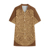 Mayan Calendar Print Cotton Hawaiian Shirt