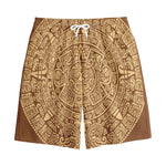 Mayan Calendar Print Cotton Shorts