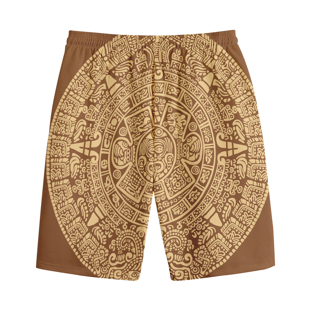 Mayan Calendar Print Cotton Shorts