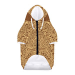 Mayan Calendar Print Dog Zip Up Hoodie