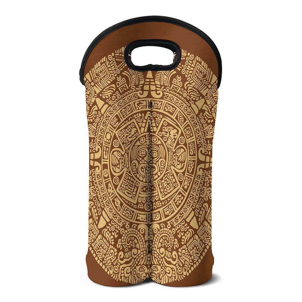 Mayan Calendar Print Double Neoprene Wine Tote