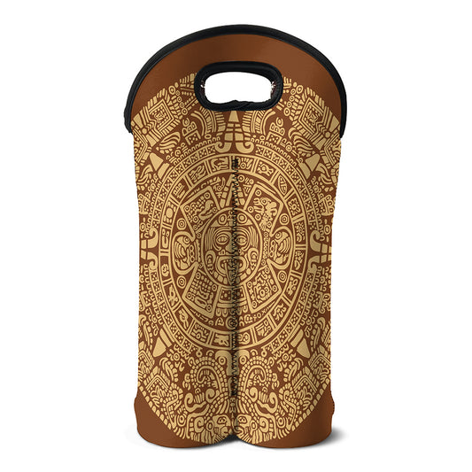 Mayan Calendar Print Double Neoprene Wine Tote